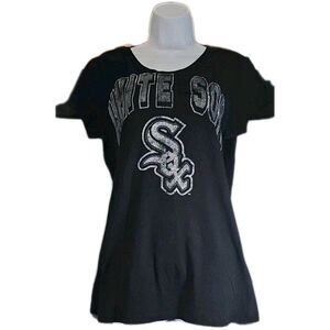 WOMENS G111 CARL BANKS CHICAGO WHITE SOX T-shirt L BLACK NWT